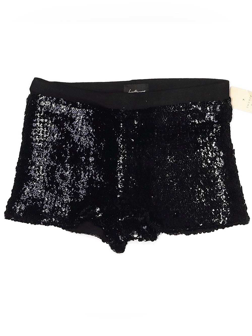 NWT Twelve by Twelve Black Sequin Shorts Size L Party Holiday